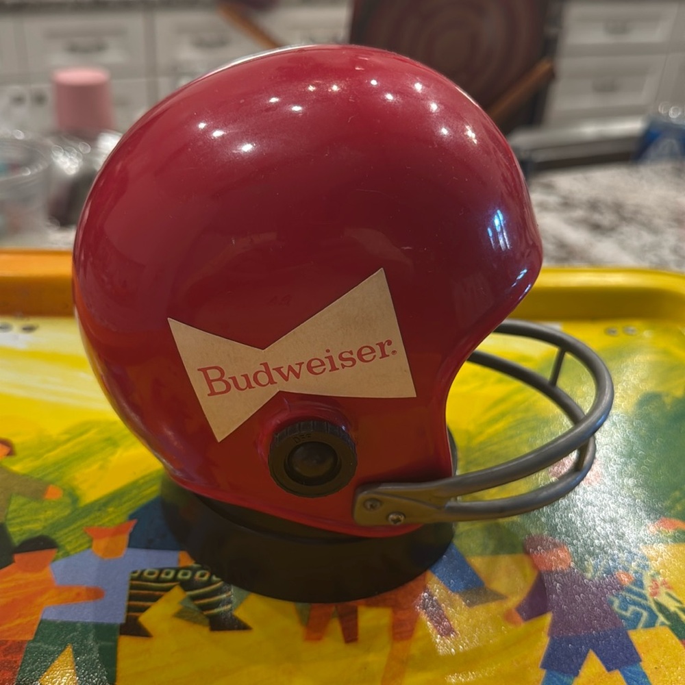 Old school vintage retro style AM radio football helmet from Budweiser rare item